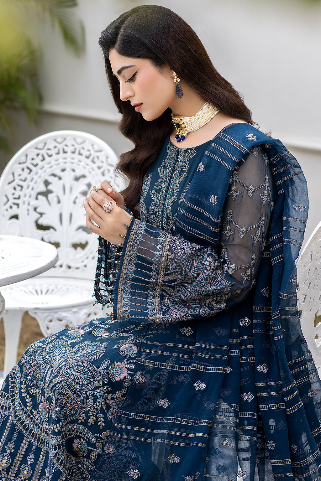 Aurelia – 3 Piece Embroidered Chiffon Dress