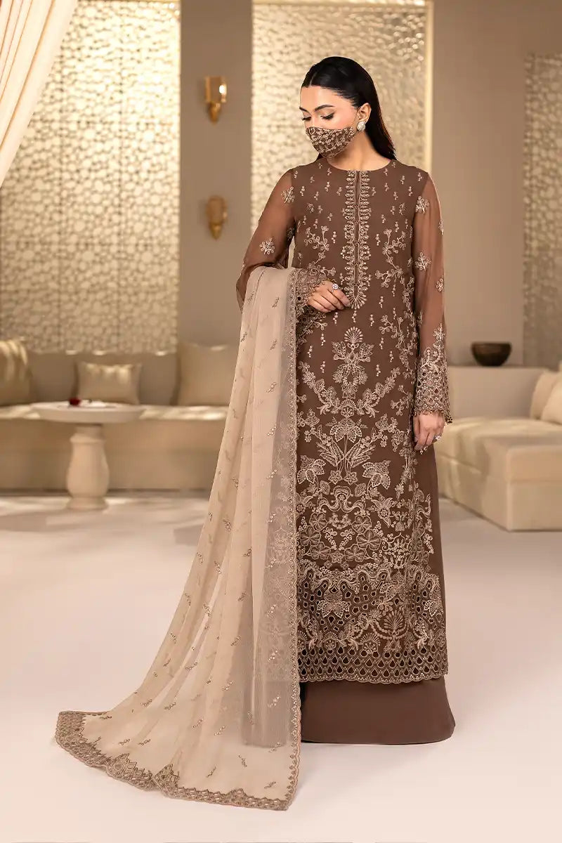 Olivienne - 3 Piece Embroidered Chiffon Dress