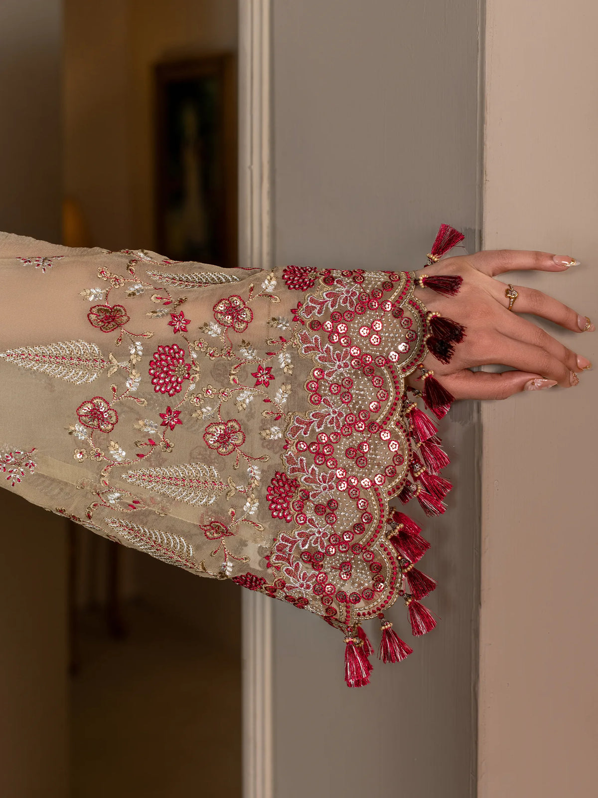 Zohra - 3 Piece Embroidered Chiffon Dress