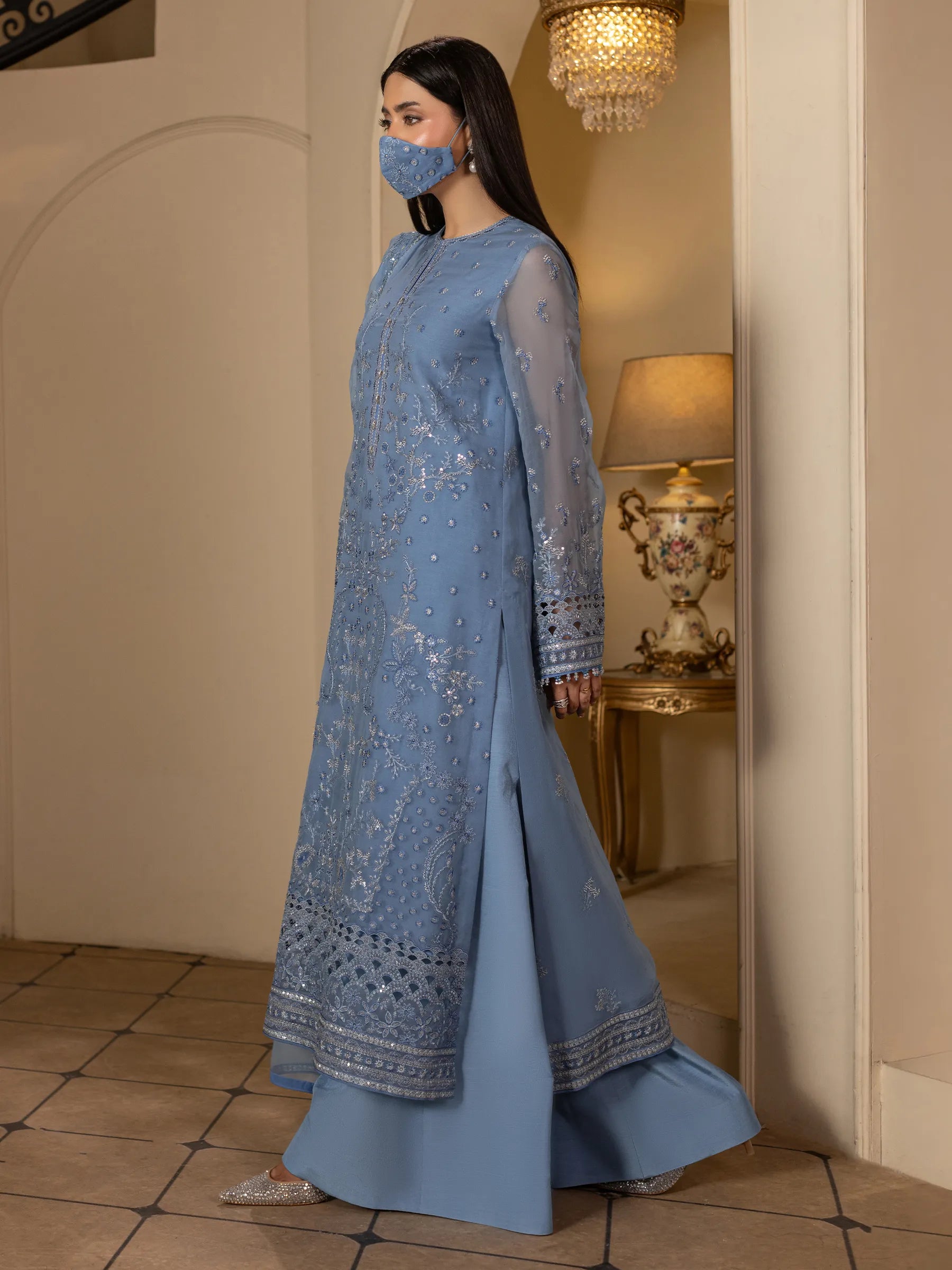 Nivara - 3 Piece Embroidered Chiffon Dress
