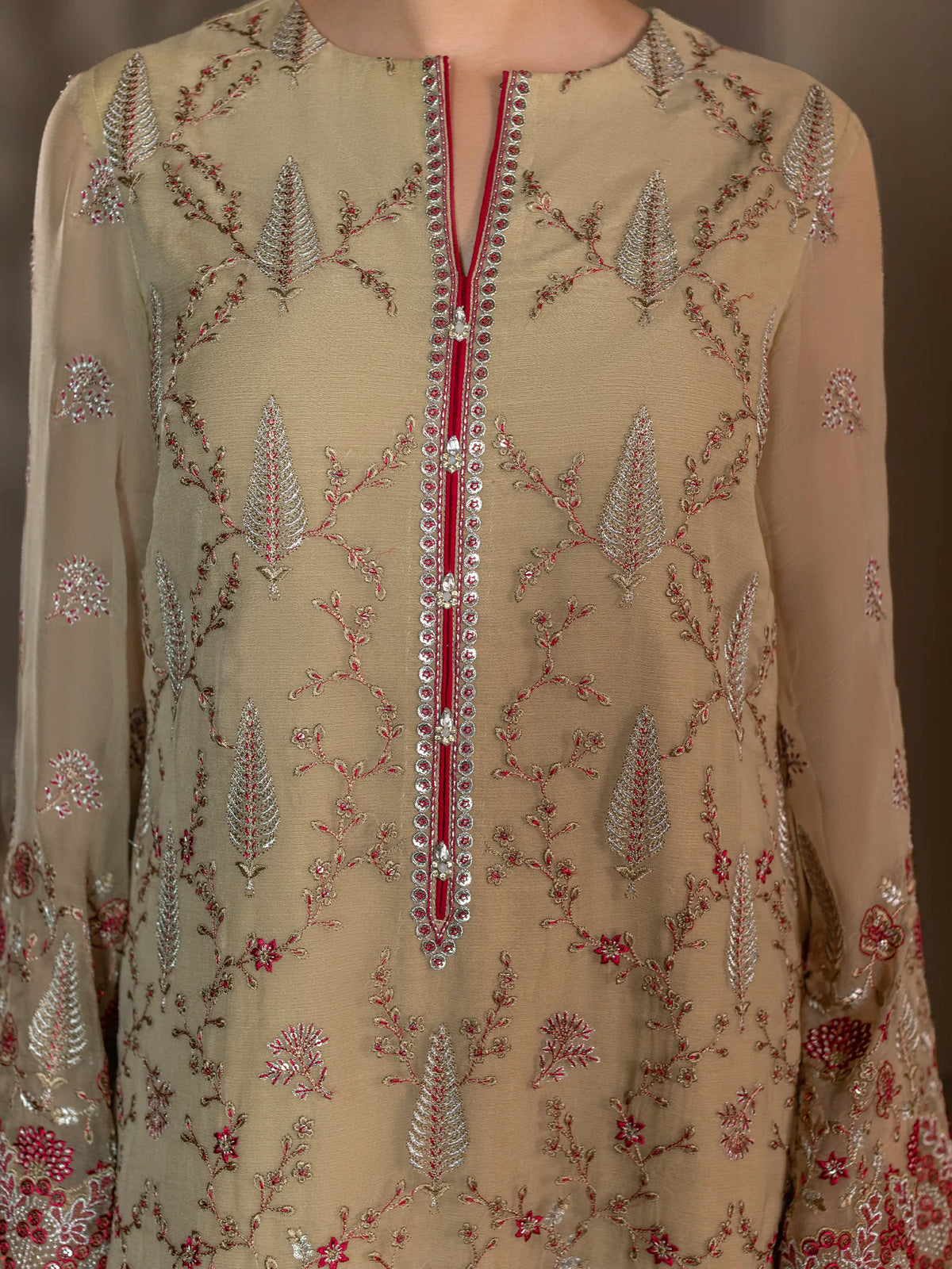 Zohra - 3 Piece Embroidered Chiffon Dress