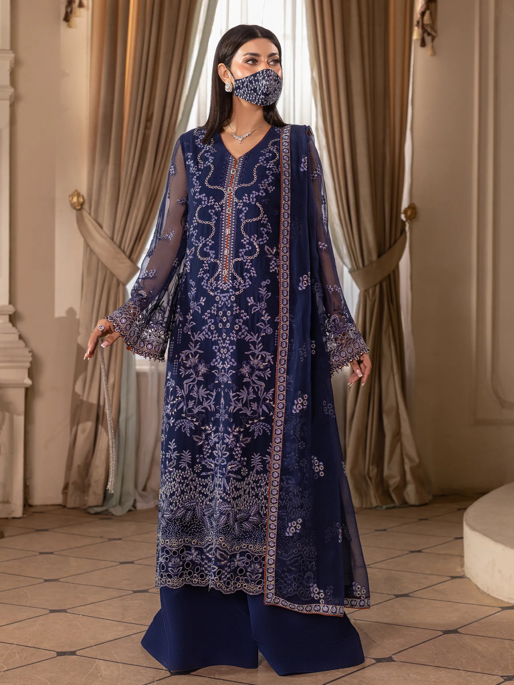 Neelam - 3 Piece Embroidered Chiffon Dress