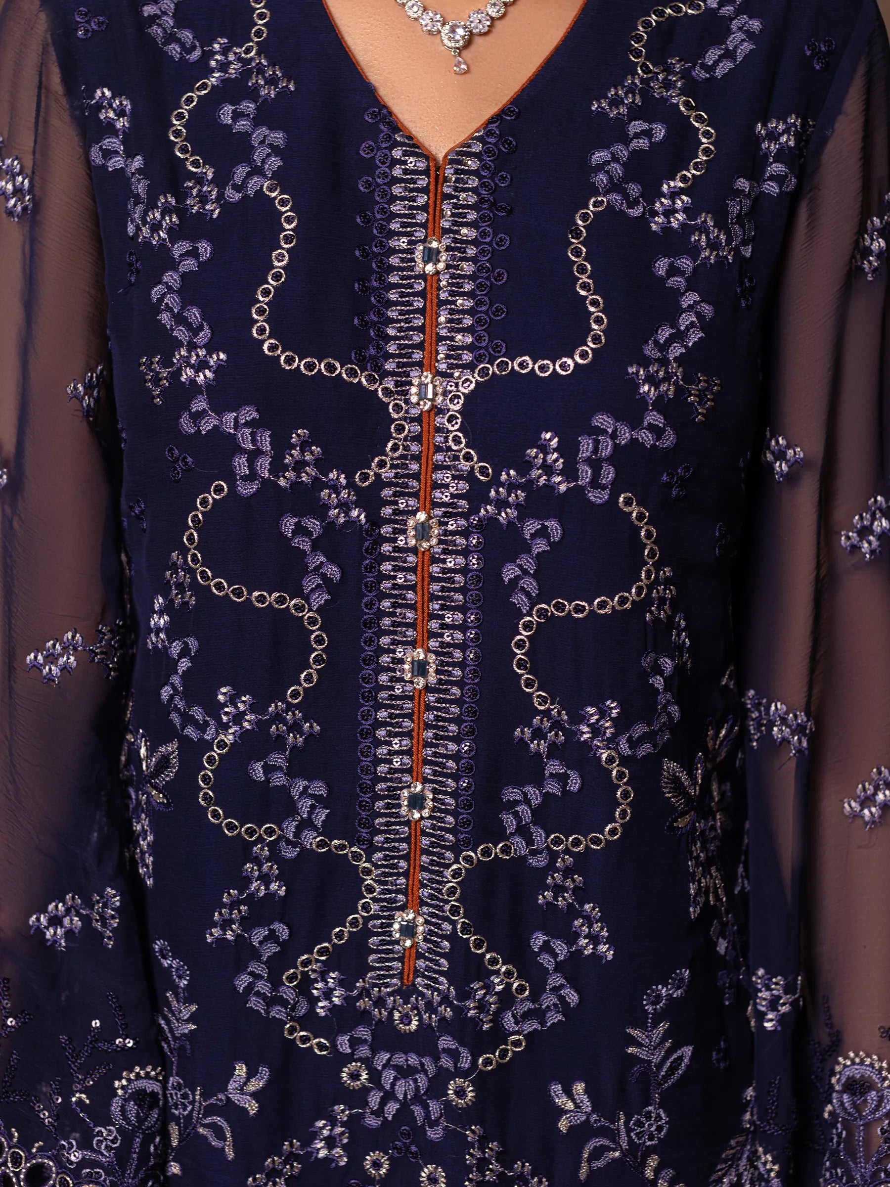 Neelam - 3 Piece Embroidered Chiffon Dress