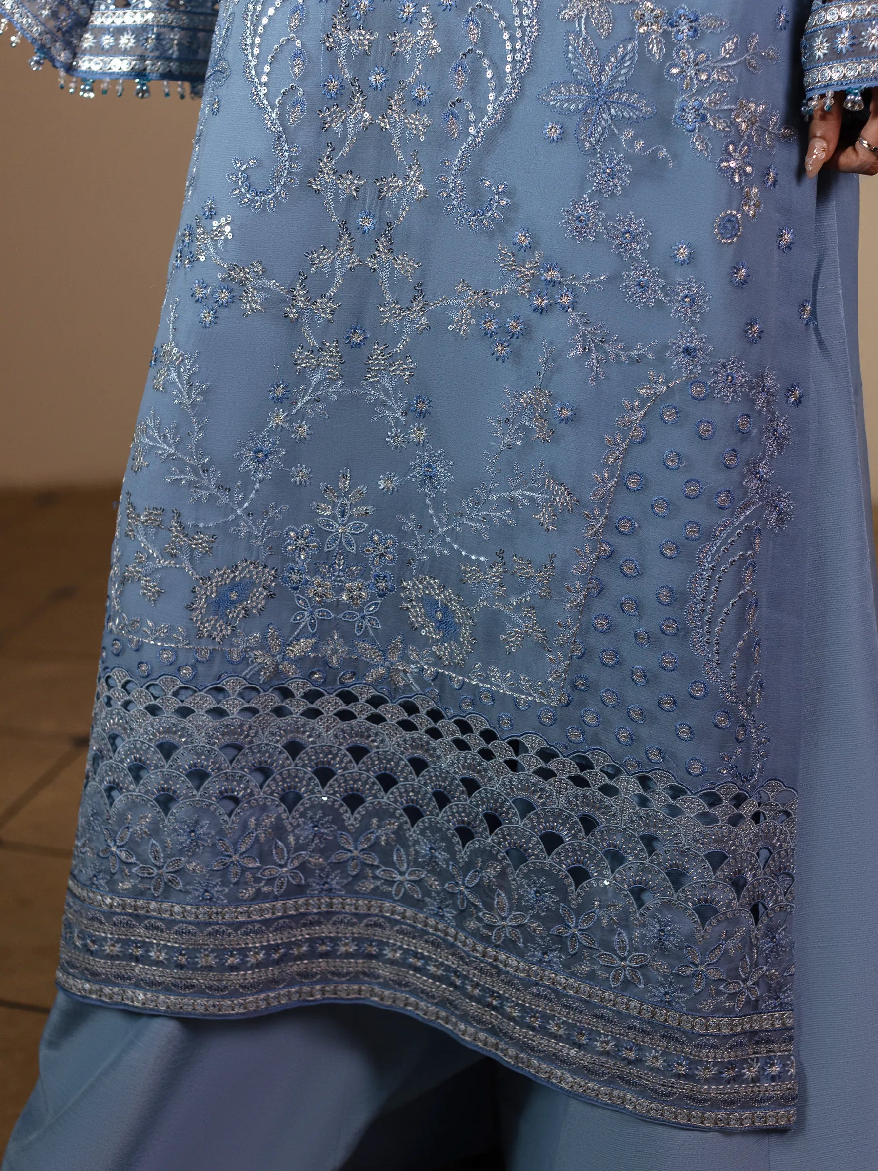 Nivara - 3 Piece Embroidered Chiffon Dress