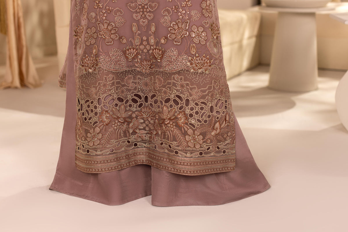 Mauvelle – 3 Piece Embroidered Chiffon Dress