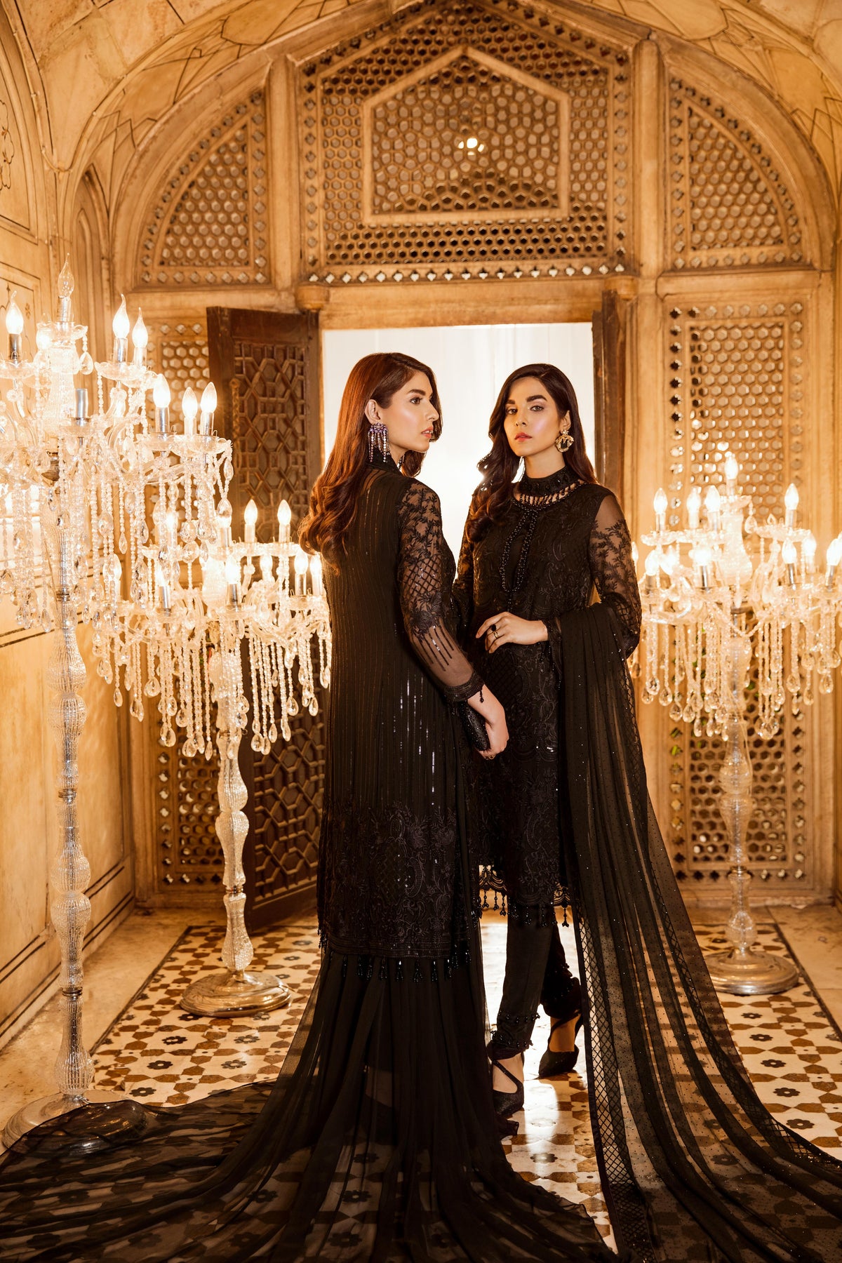 Noiree – 3 Piece Embroidered Chiffon Dress