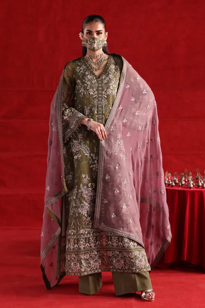 Reyana- 3 Piece Embroidered Organza Dress